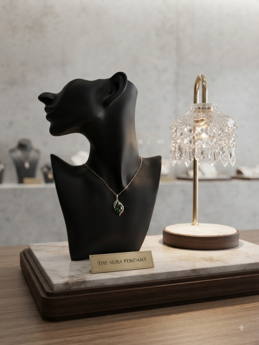 The Aura Pendant Necklace in Emerald Green by